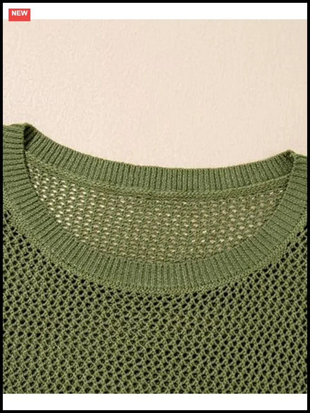 Crochet Hollow Out Knit Pullover Sweater Short Sleeve Acrylic